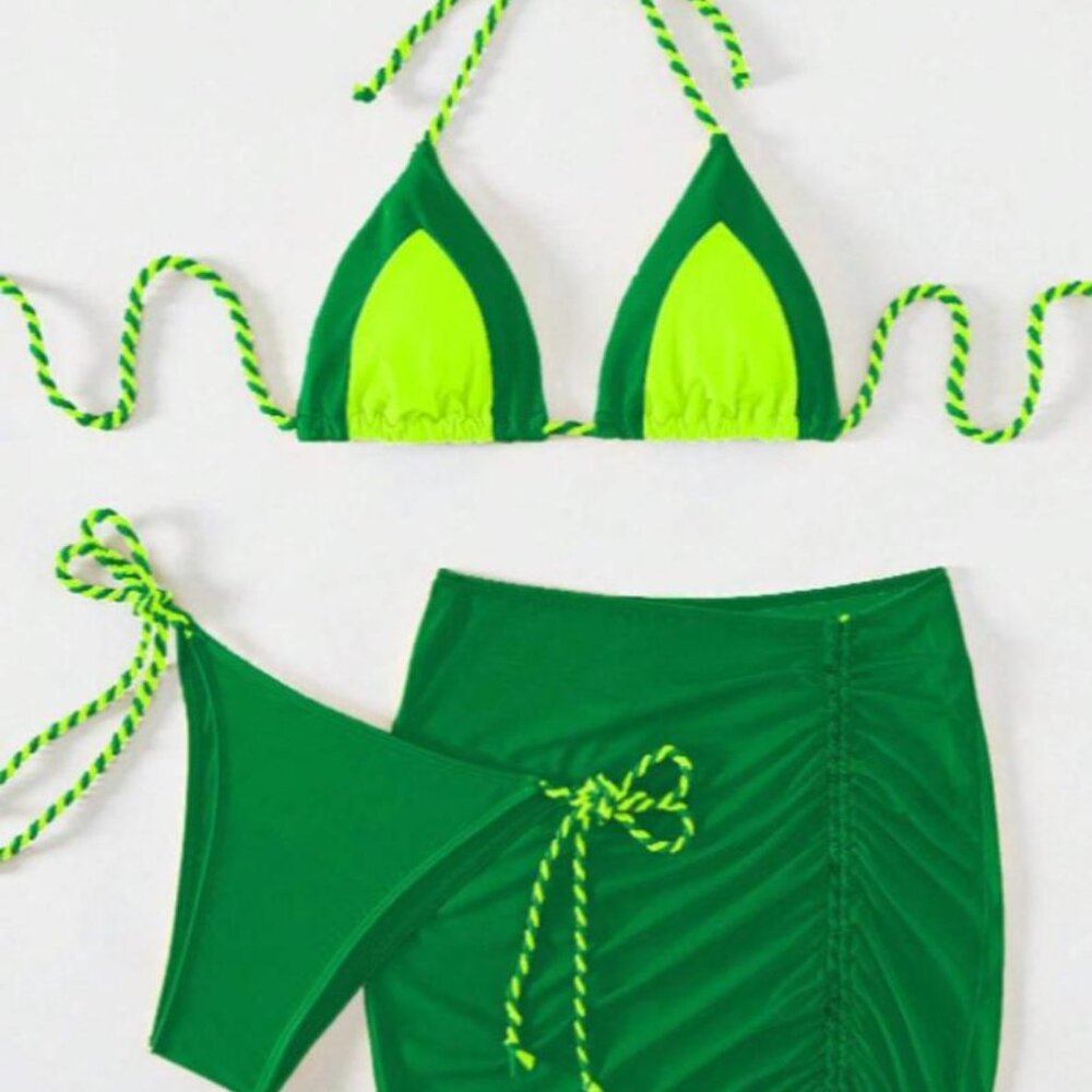 Stasia I C U: Colorblock String Bikinis with Matching Sarong - Picture 14 of 14